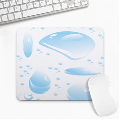 Water Drops Bubbel Rain Blue Circle Large Mousepads by Mariart
