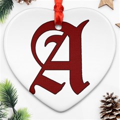The Scarlet Letter Heart Ornament (two Sides) by Valentinaart