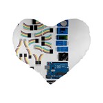 Arduino Arduino Uno Electronic Standard 16  Premium Flano Heart Shape Cushions Back