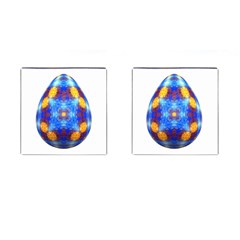 Easter Eggs Egg Blue Yellow Cufflinks (square) by Nexatart