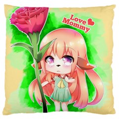 Happy Mother s Day Furry Girl Large Cushion Case (two Sides) by Catifornia