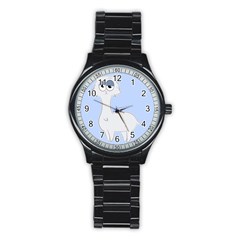 Grumpy Persian Cat Llama Stainless Steel Round Watch by Catifornia