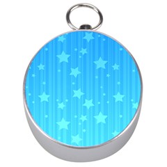 Star Blue Sky Space Line Vertical Light Silver Compasses by Mariart