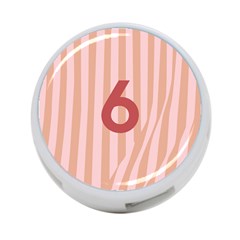 Number 6 Line Vertical Red Pink Wave Chevron 4-port Usb Hub (one Side) by Mariart