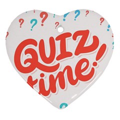 Question Mark Quiz Time Heart Ornament (two Sides) by Mariart