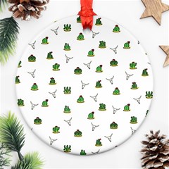 Cactus Pattern Ornament (round) by Valentinaart