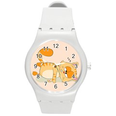 Even Cat Hates Monday Round Plastic Sport Watch (m) by Catifornia