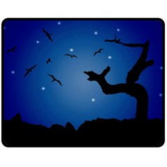 Nightscape Landscape Illustration Fleece Blanket (medium)  by dflcprints