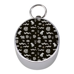 Aztecs Pattern Mini Silver Compasses by ValentinaDesign