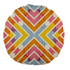 Line Pattern Cross Print Repeat Large 18  Premium Round Cushions by Nexatart