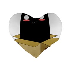 Black Cat In A Box Standard 16  Premium Heart Shape Cushions by Catifornia