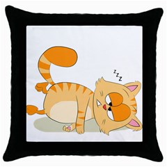 Even Cat Hates Monday Throw Pillow Case (black) by Catifornia