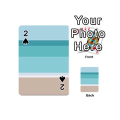 Dachis Beach Line Blue Water Playing Cards 54 (mini)  by Mariart
