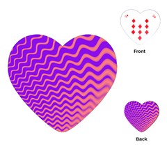 Original Resolution Wave Waves Chevron Pink Purple Playing Cards (heart)  by Mariart