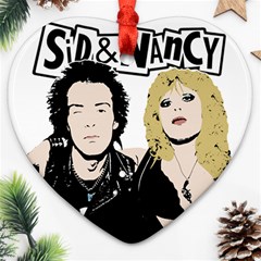 Sid And Nancy Heart Ornament (two Sides) by Valentinaart