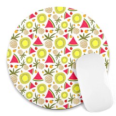 Summer Fruits Pattern Round Mousepads by TastefulDesigns
