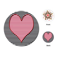 Heart Stripes Symbol Striped Playing Cards (round)  by Nexatart