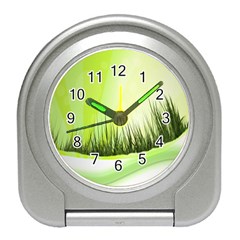 Green Background Wallpaper Texture Travel Alarm Clocks by Nexatart