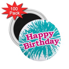 Happy Brithday Typographic Design 2 25  Magnets (100 Pack)  by dflcprints