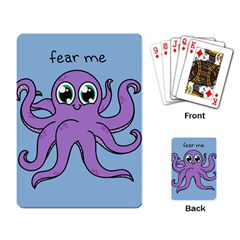 Colorful Cartoon Octopuses Pattern Fear Animals Sea Purple Playing Card by Mariart