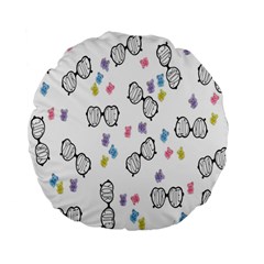 Glasses Bear Cute Doll Animals Standard 15  Premium Flano Round Cushions by Mariart