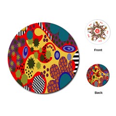 Line Star Polka Dots Plaid Circle Playing Cards (round)  by Mariart