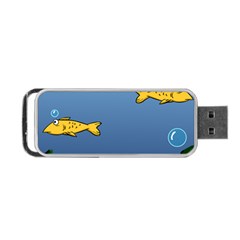 Water Bubbles Fish Seaworld Blue Portable Usb Flash (one Side) by Mariart