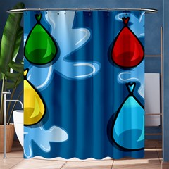Water Balloon Blue Red Green Yellow Spot Shower Curtain 60  X 72  (medium)  by Mariart