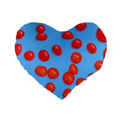Tomatoes Fruite Slice Red Standard 16  Premium Heart Shape Cushions by Mariart