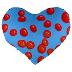 Tomatoes Fruite Slice Red Large 19  Premium Flano Heart Shape Cushions Back