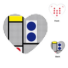 Watermark Circle Polka Dots Black Red Yellow Plaid Playing Cards (heart)  by Mariart