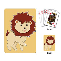 Happy Cartoon Baby Lion Playing Card by Catifornia
