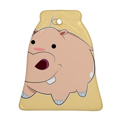 Happy Cartoon Baby Hippo Ornament (bell) by Catifornia