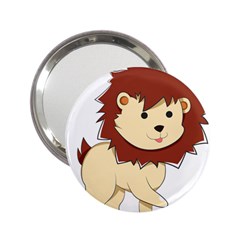 Happy Cartoon Baby Lion 2 25  Handbag Mirrors by Catifornia