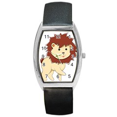 Happy Cartoon Baby Lion Barrel Style Metal Watch by Catifornia