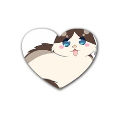 Ragdoll Cat For Life Rubber Coaster (heart)  by Catifornia