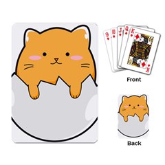 Yellow Cat Egg Playing Card by Catifornia