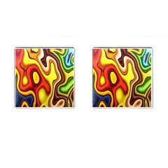 Colorful 3d Shapes                     Cufflinks (square) by LalyLauraFLM