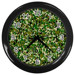 Camo Pattern Wall Clocks (black) by BangZart