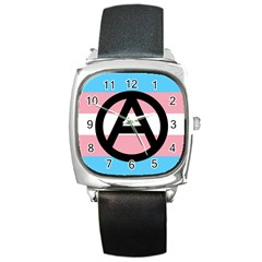 Anarchist Pride Square Metal Watch by TransPrints