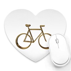 Elegant Gold Look Bicycle Cycling  Heart Mousepads by yoursparklingshop