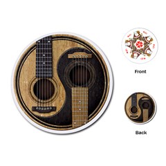Old And Worn Acoustic Guitars Yin Yang Playing Cards (round)  by JeffBartels