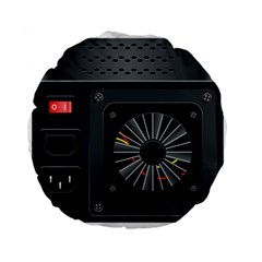 Special Black Power Supply Computer Standard 15  Premium Flano Round Cushions by BangZart