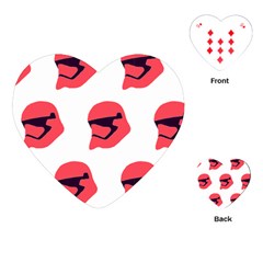Stormtroper Pattern  Playing Cards (heart)  by paulaoliveiradesign