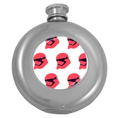 Stormtroper Pattern  Round Hip Flask (5 Oz) by paulaoliveiradesign