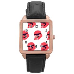 Stormtroper Pattern  Rose Gold Leather Watch  by paulaoliveiradesign