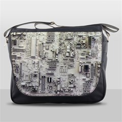 White Technology Circuit Board Electronic Computer Messenger Bags by BangZart