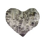 White Technology Circuit Board Electronic Computer Standard 16  Premium Flano Heart Shape Cushions Front