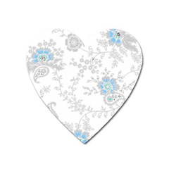 Traditional Art Batik Flower Pattern Heart Magnet by BangZart