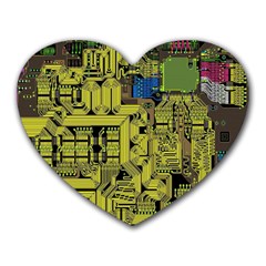 Technology Circuit Board Heart Mousepads by BangZart
